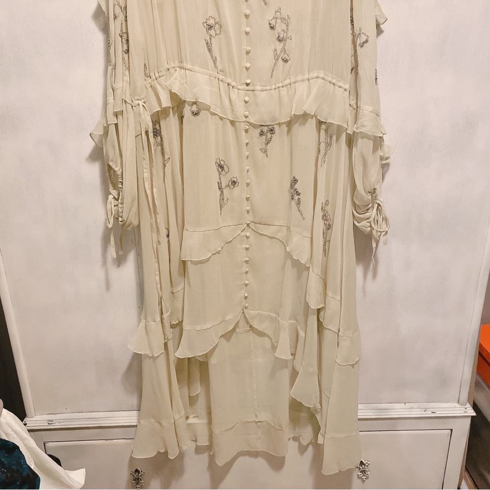 ASOS Mint Green Elegant Ruffle Dress Size 12. - Picture 3 of 9